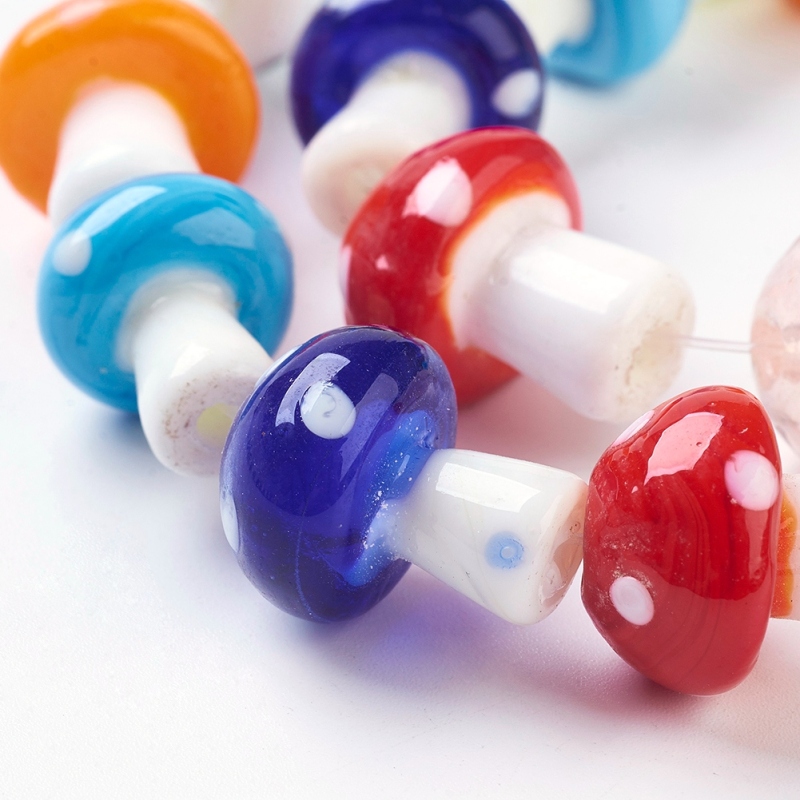 Set 10 hạt đèn nấm nhiều màu sắc rực rỡ 19x14.5mm / 17x11 X 9mm / 12~13 X 10mm / 13~16 X 11mm