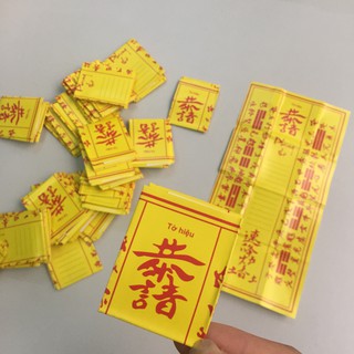 TỜ HIỆU dùng để bốc bát hương, bốc bát nhang, bỏ cùng Tro nếp và cốt thất bảo [ tranh thờ ]