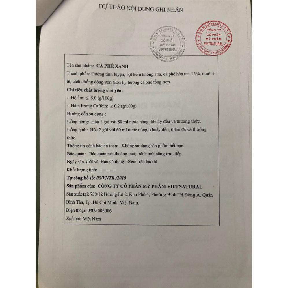 Cà Phê Xanh kháng mỡ hộp 10 gói (tem điện tử chính hãng) | BigBuy360 - bigbuy360.vn