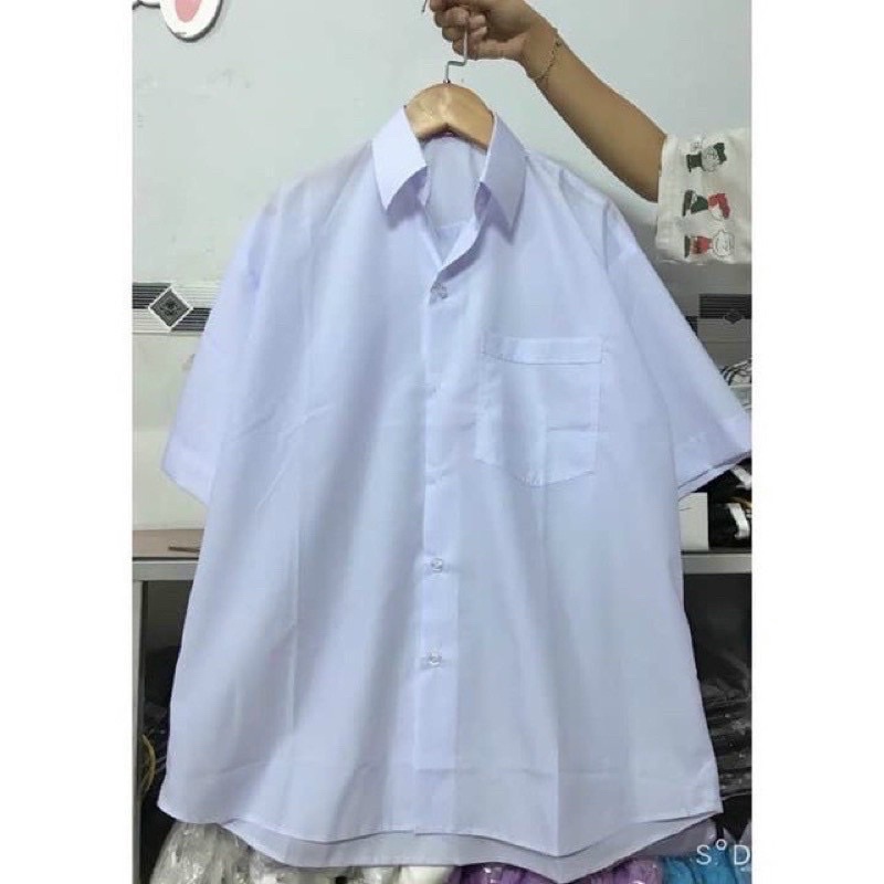 [NEW] ÁO SƠ MI HỌC SINH PHÔNG RỘNG 1 TÚI SM001