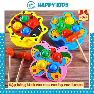 Đồ Chơi Gỗ Đập Bóng Hình Con Rùa-Con Bọ-Con Bướm, nhiều màu sắc an toàn cho trẻ phù hợp bé HAPPY KIDS247