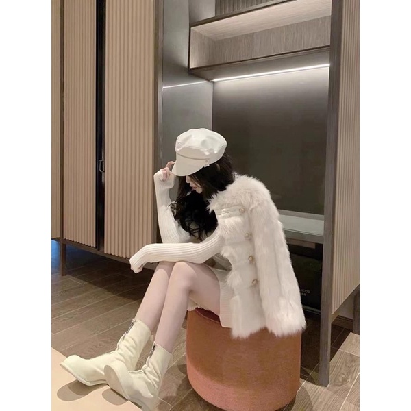 𝐇𝐀̀𝐍𝐆 𝐂𝐀𝐎 𝐂𝐀̂́𝐏. Áo Khoác Lông Khóa Cài Quý Tộc