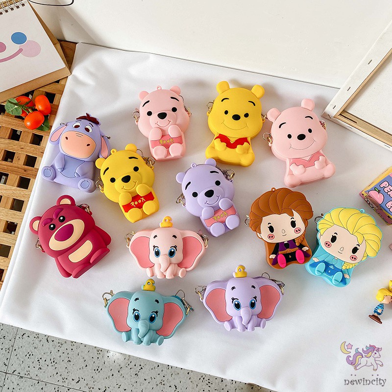 Túi Đeo Chéo Hoạt Hình Dễ Thương Bằng Gel Silica Cho Bé Gái