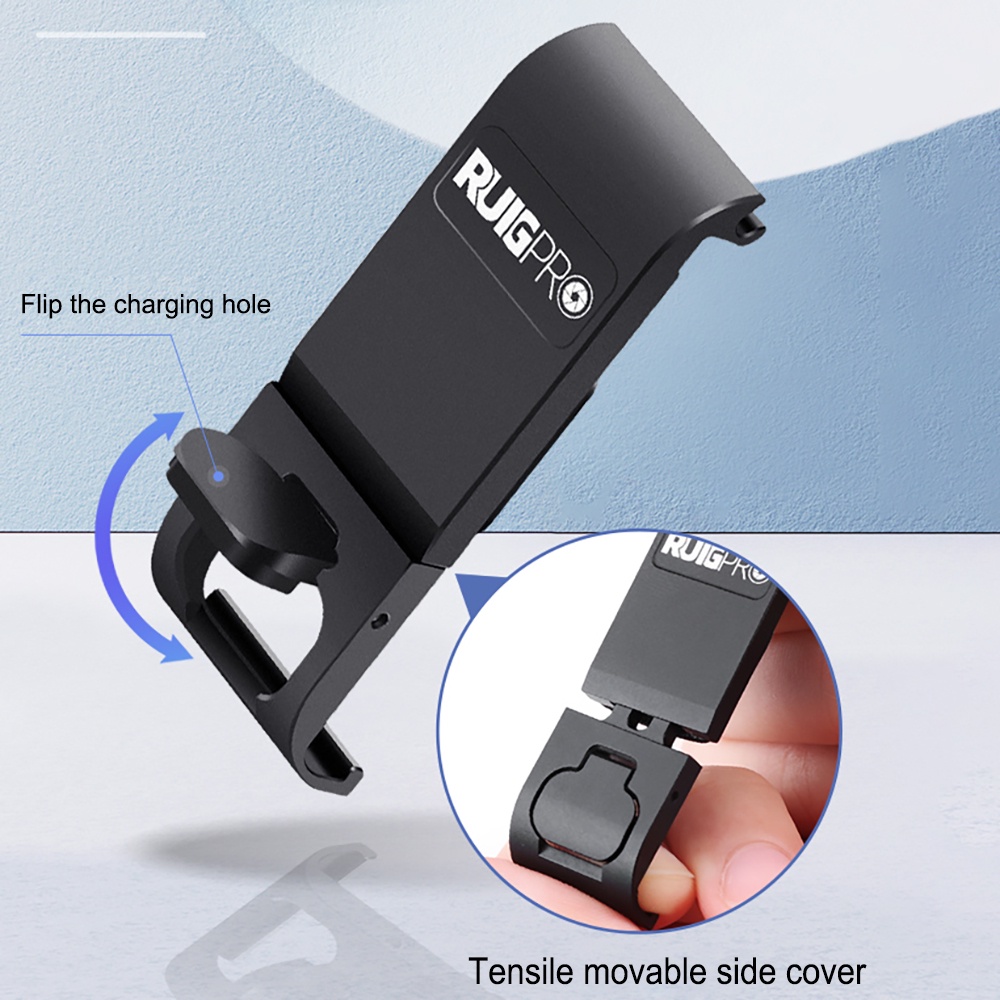 Nắp đậy pin bằng hợp kim nhôm màu đen loại C có nắp tháo rời cho GoPro Hero 10 9 go9