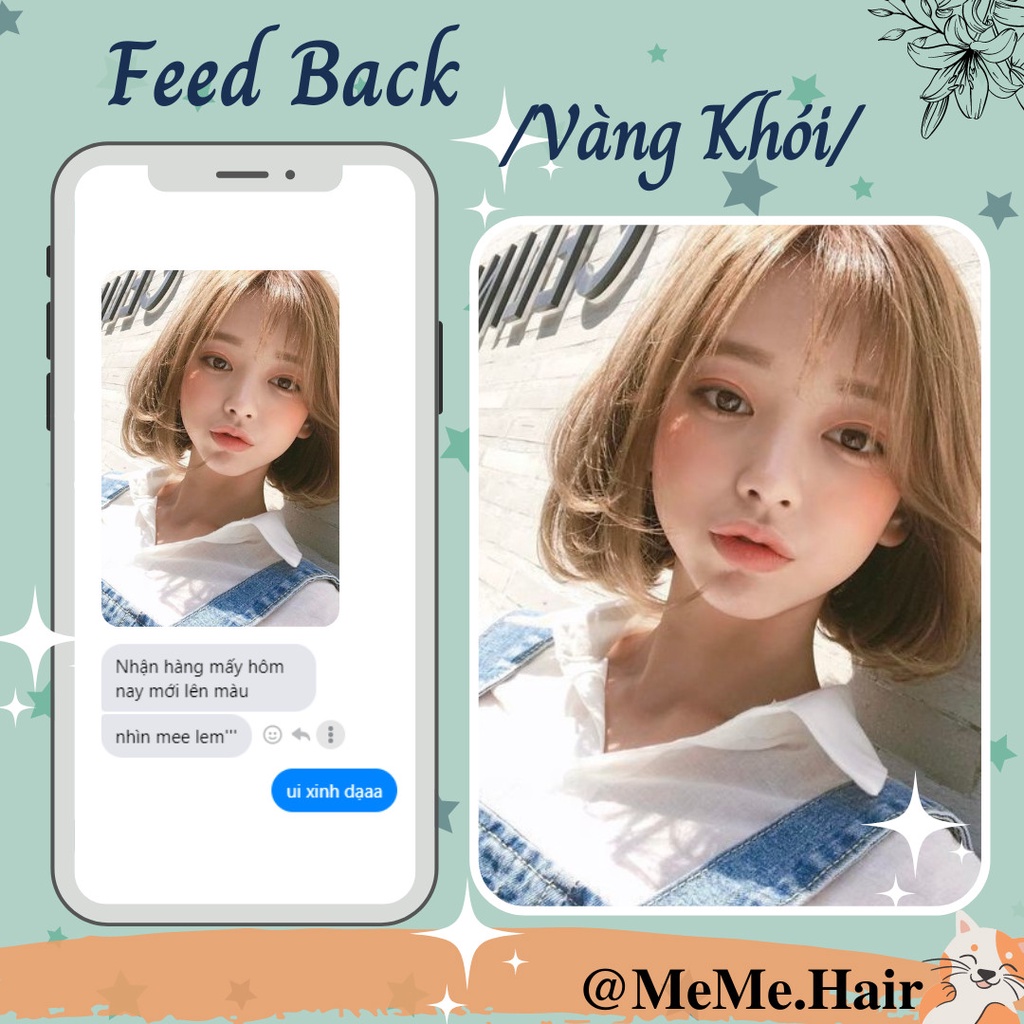 Thuốc nhuộm tóc màu vàng khói , tặng kèm oxy trợ dưỡng và bao tay
