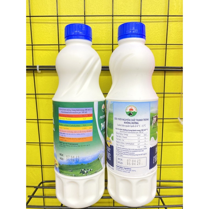 Sữa tươi thanh trùng Mộc Châu chai 880ml