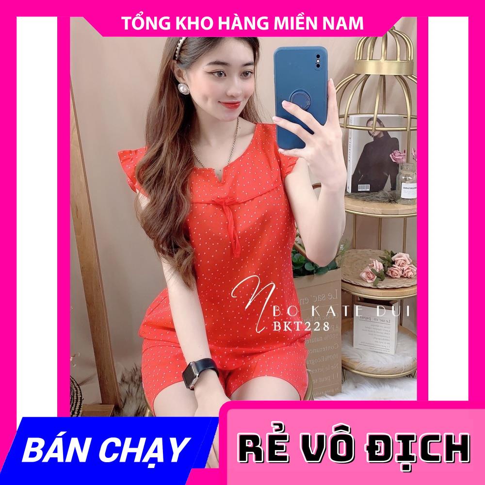 Đồ bộ kate đùi chấm bi cực xinh BKT228 ⚡Ảnh thật⚡ Đồ bộ nữ ⚡ Đồ bộ mặc nhà ⚡ Bộ kate chấm bi