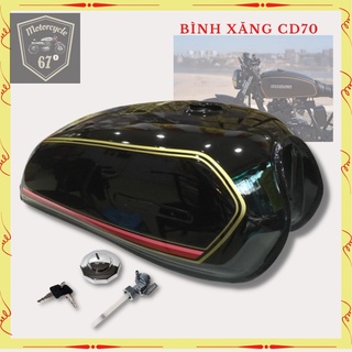 Bình xăng cd70 , thùng xăng lớn độ xe cd70/90 , 67, dung tích hơn 6 lít, sơn tĩnh điện sẵn