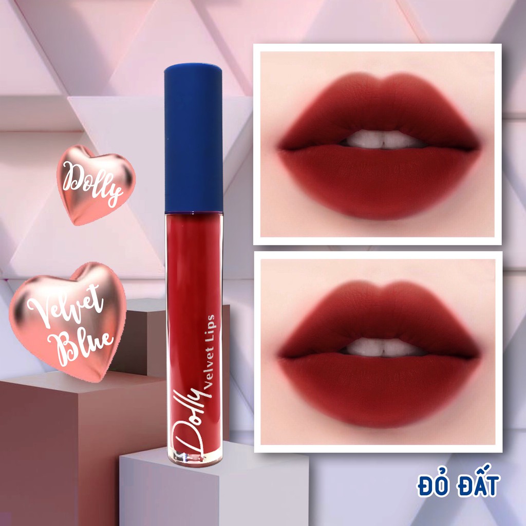 Mua 1 Tặng 1 dưỡng môi [Đỏ Đất ]Son Cao Cấp Dolly Velvet Lips Blue Classic 2020