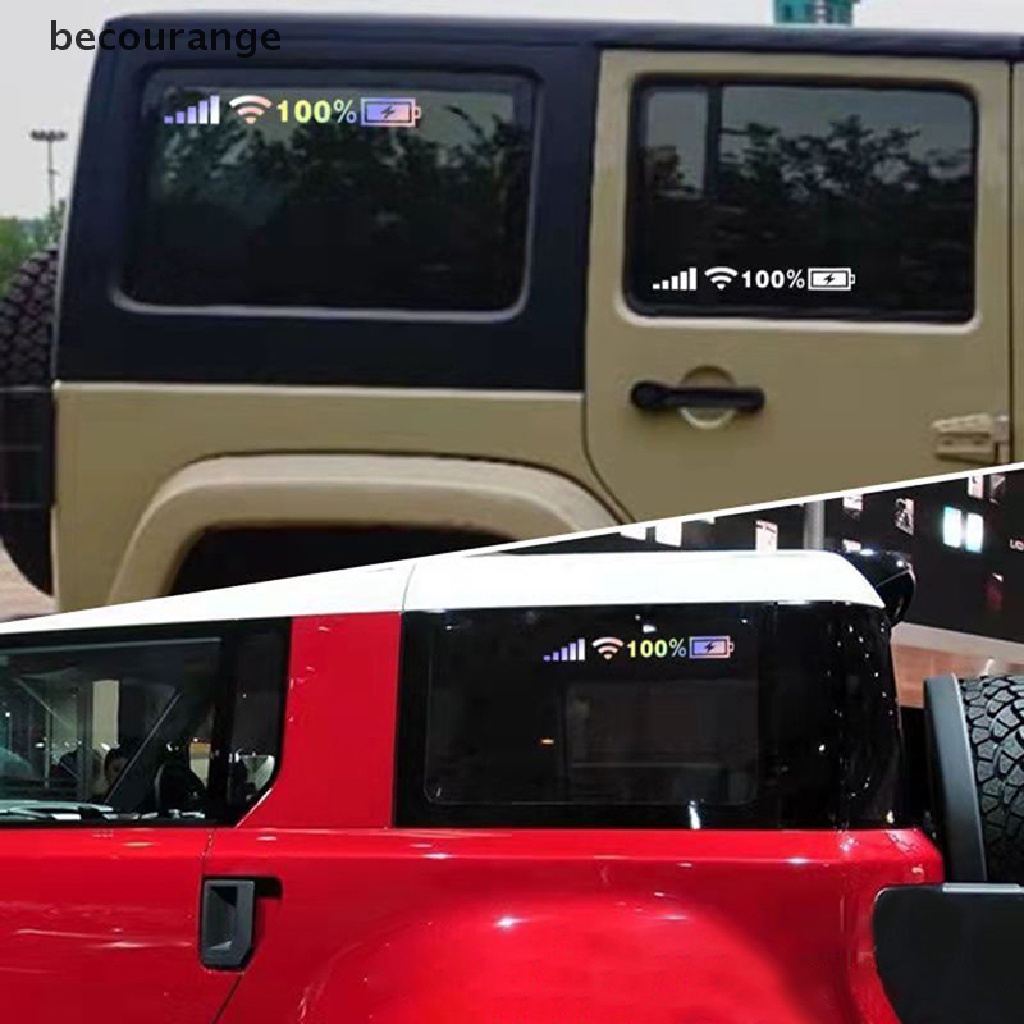 Sticker Vinyl Dán Kính Chắn Gió Sau Xe Hơi In Dấu Mức Pin Wifi Vui Nhộn