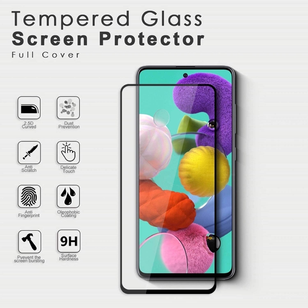 Kính cường lực bảo vệ toàn phần 9D cho Samsung Galaxy ss S21 S20 FE A51 A71 A21s A31 A11 A01 5G