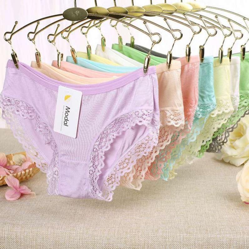 [Giá sỉ] Quần Lót Modal Cotton Viền Ren Mềm Mịn