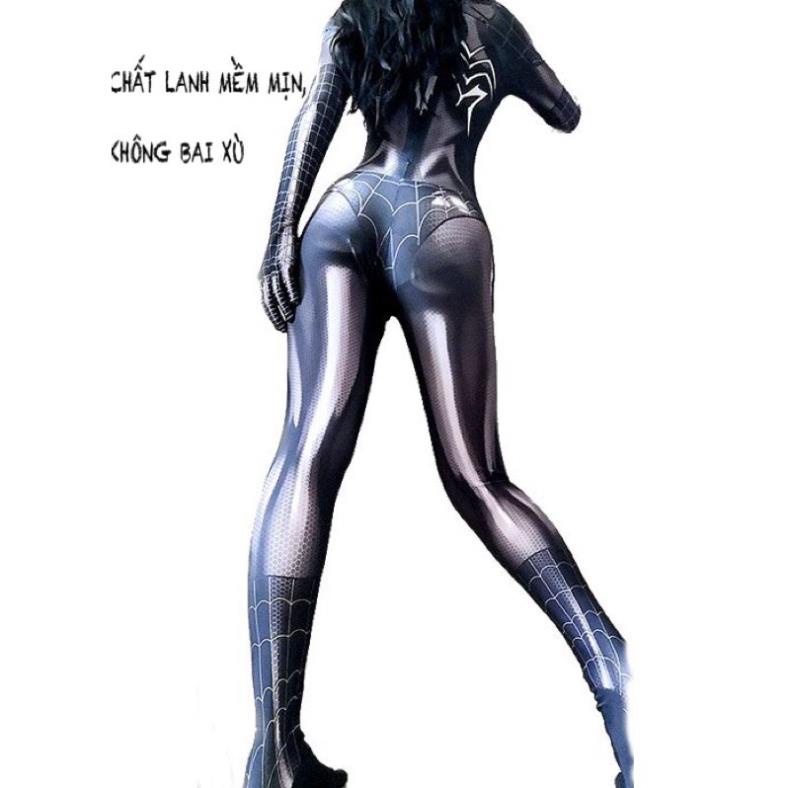 (CHIỀU CAO từ 150cm + 3 VÒNG) Cosplay Bộ người nhện nữ MÀU ĐEN ĐỎ, ĐỦ SIZE !!