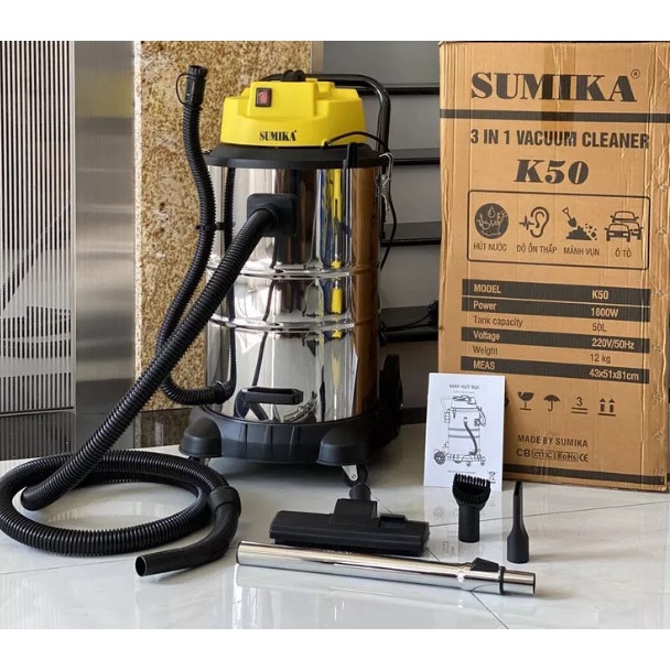 Máy hút bụi công nghiệp Sumika K20A,K20,K30,K50 - 1500W-1600W-1800W Tầng Lọc HEPA-Hút khô, hút nước, thổi - BH 12 Tháng