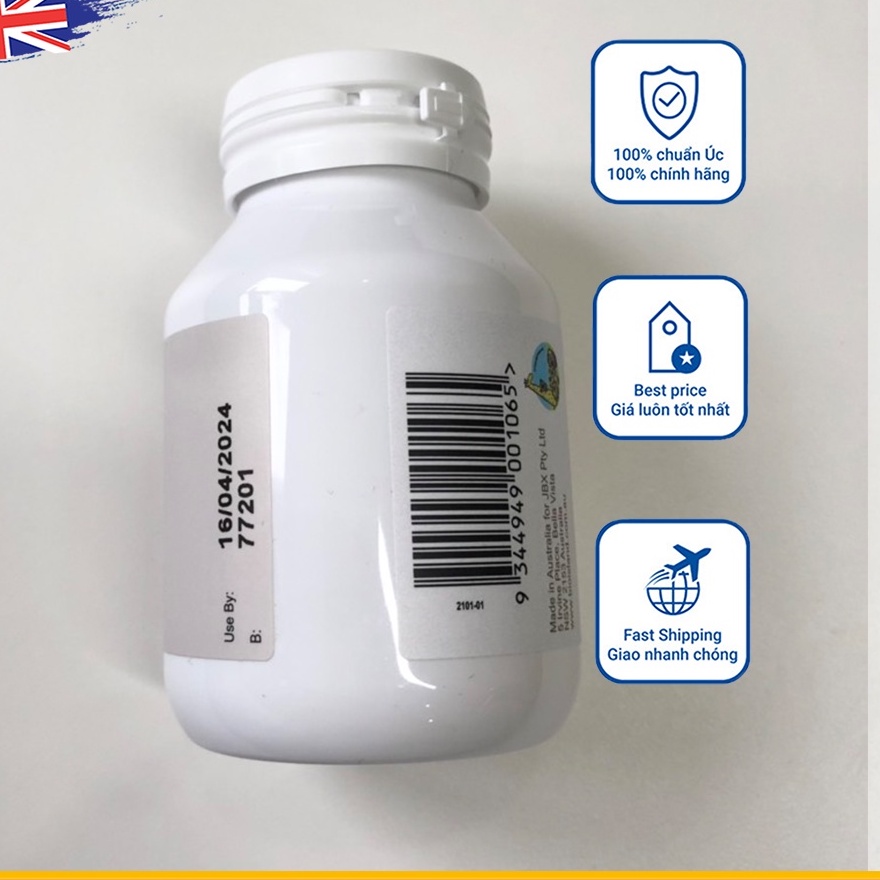 Viên Bổ sung Kẽm Bio Island Zinc 120 viên cho bé của Úc