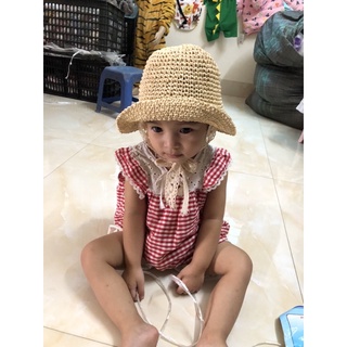 Mũ cói  hàn quốc cho bé