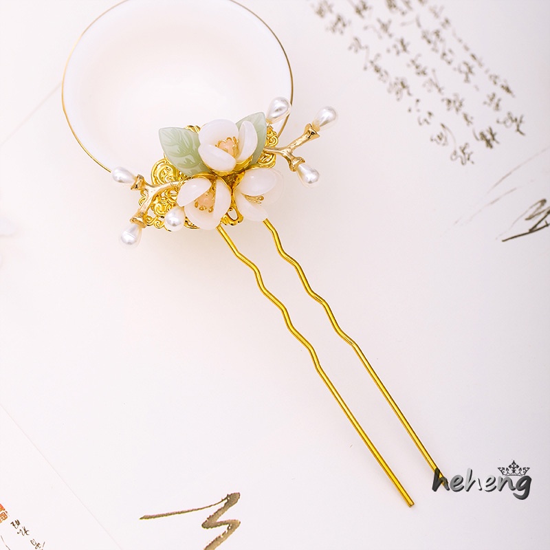 Trâm Cài Tóc Đính Ngọc Trai Giả Phong Cách Cổ Điển Cho Nữ