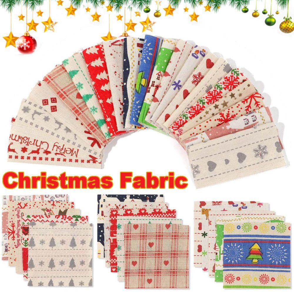 Bộ 20 Miếng Vải In Họa Tiết Giáng Sinh Dùng Trang Trí