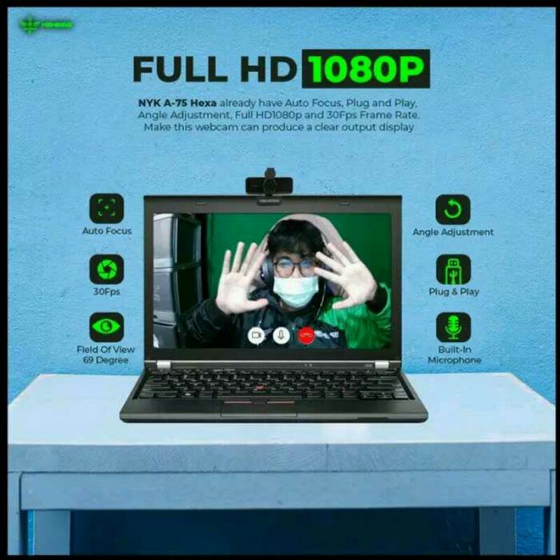 Webcam Chuyên Nghiệp Nyk Nemesis A75 Hexa Full Hd 1080p Có Nắp Đậy Ống Kính Ốp | BigBuy360 - bigbuy360.vn