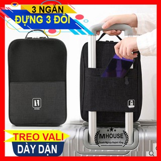 Túi đựng giày 3 ngăn, túi xách tay đa chức năng