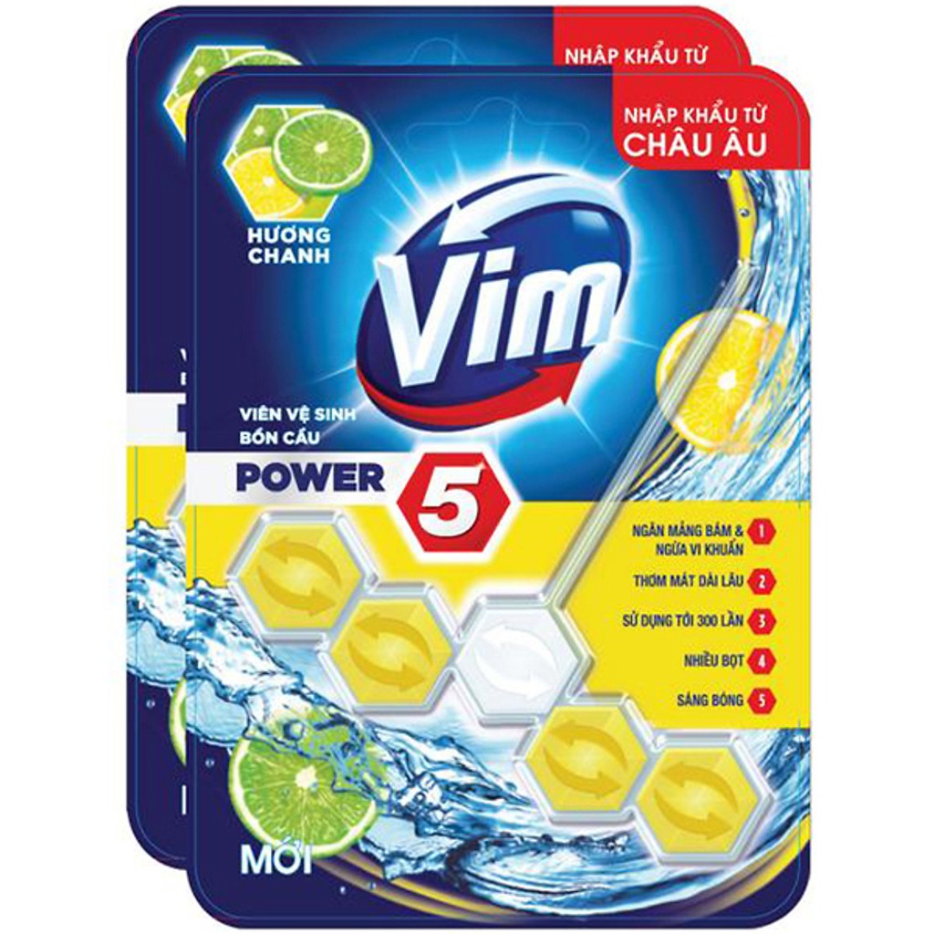 🔥Combo 2 Viên Tẩy Bồn Cầu Vim Power 5 - 55g