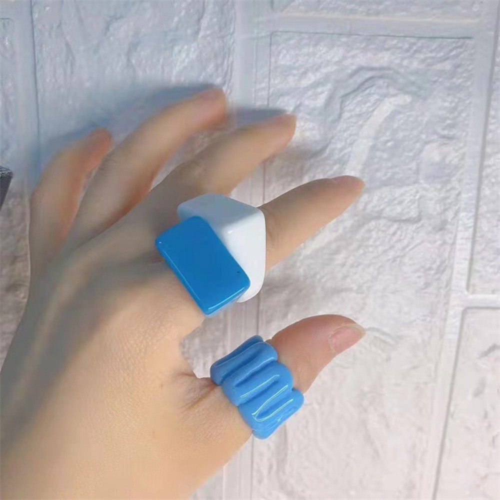 Nhẫn Acrylic Hình Trái Cây / Mắt Vịt / Dâu Tây Dễ Thương Vui Nhộn Thời Trang Cho Nữ