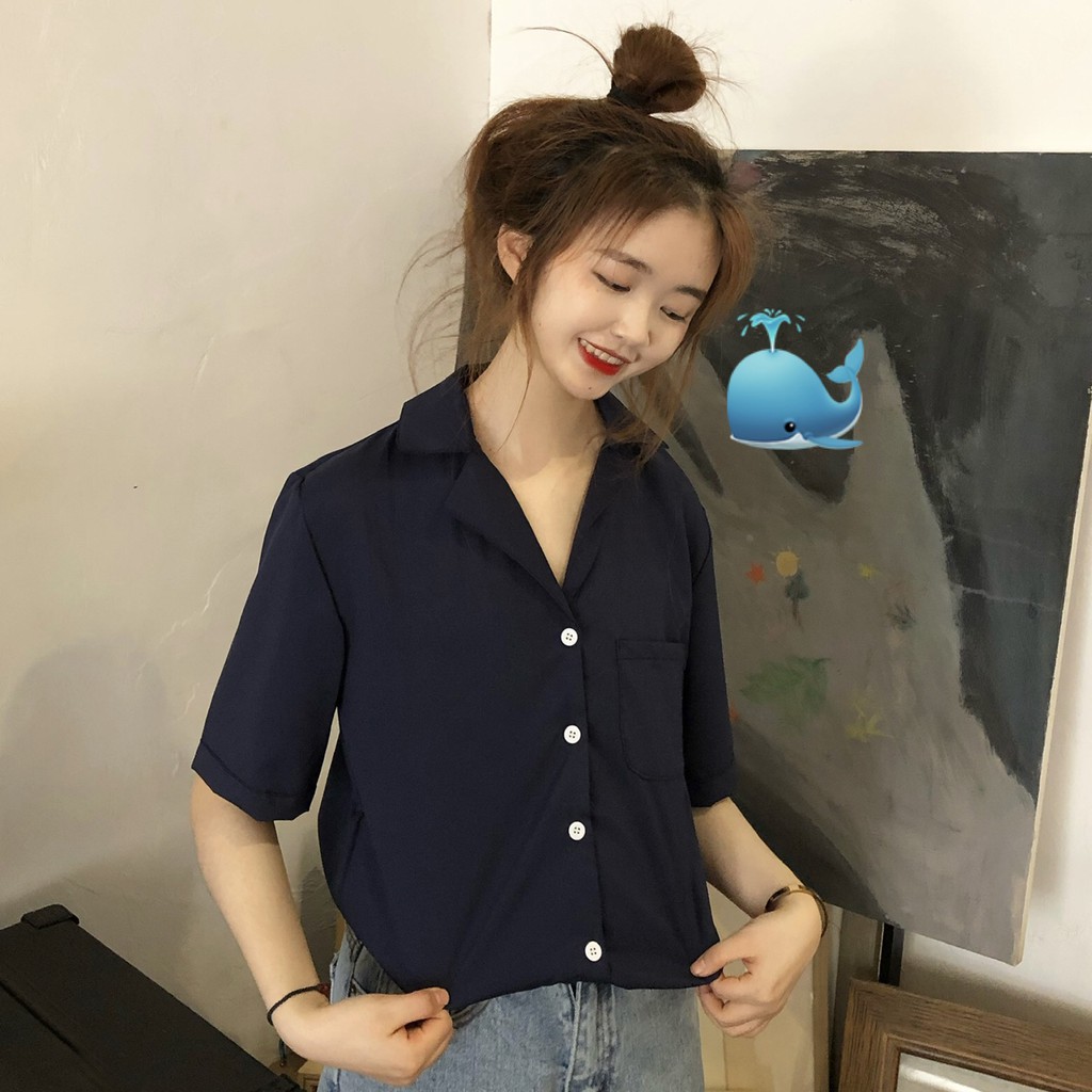 [SẴN] Áo sơ mi nữ ngắn tay Ulzzang Quảng Châu ASM63
