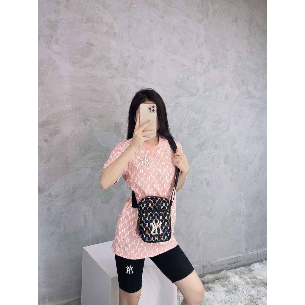 Túi đeo chéo B210 MLB MONOGRAM RAINBOW - đen in 7 màu [ HONGPHUC ]