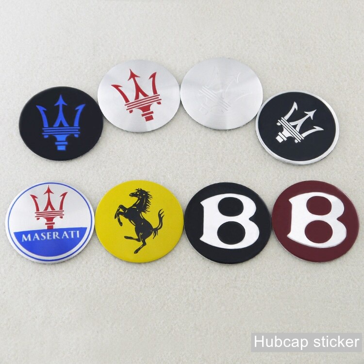 Set 4 Nắp Đậy Trục Bánh Xe 56mm In logo Trang Trí Cho Maserati Bentley