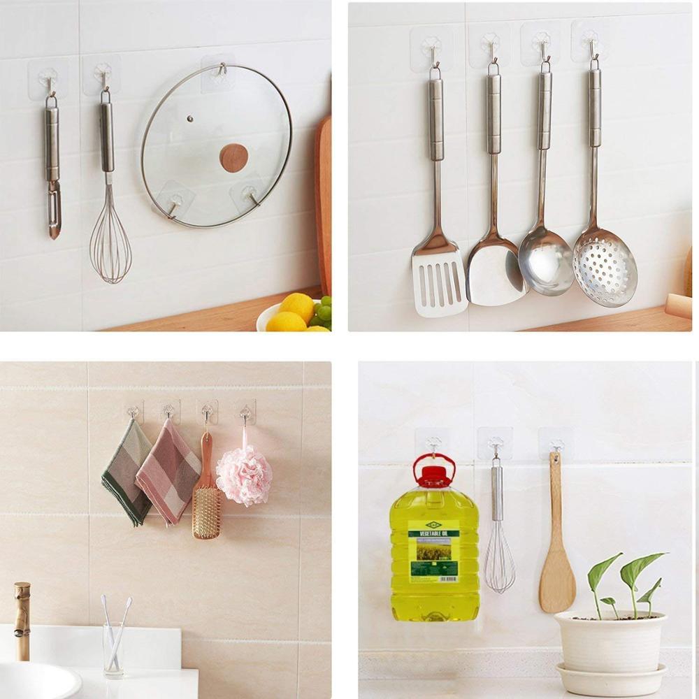 Bộ 10 cái móc treo đồ dán tường trong suốt tiện lợi