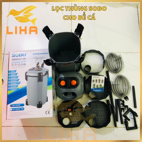 Lọc Thùng Sobo Kèm UV SF650 SF850 SF1000 SF1200 SF1500 SF1800 SF2200 - Lọc Thùng Cho Bể Cá, Bể Thủy Sinh