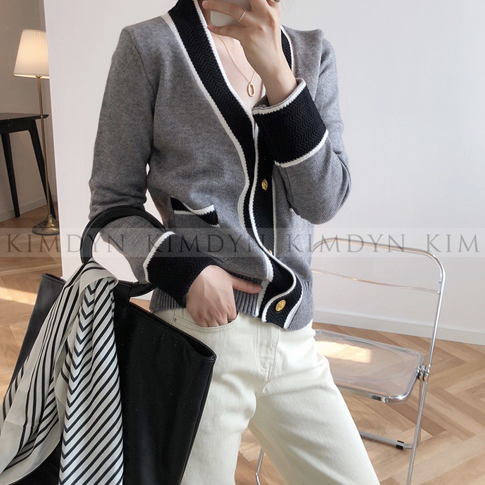 Áo khoác len cardigan áo khoác đông cổ V sang trọng KimDyn [KDBL10] | BigBuy360 - bigbuy360.vn