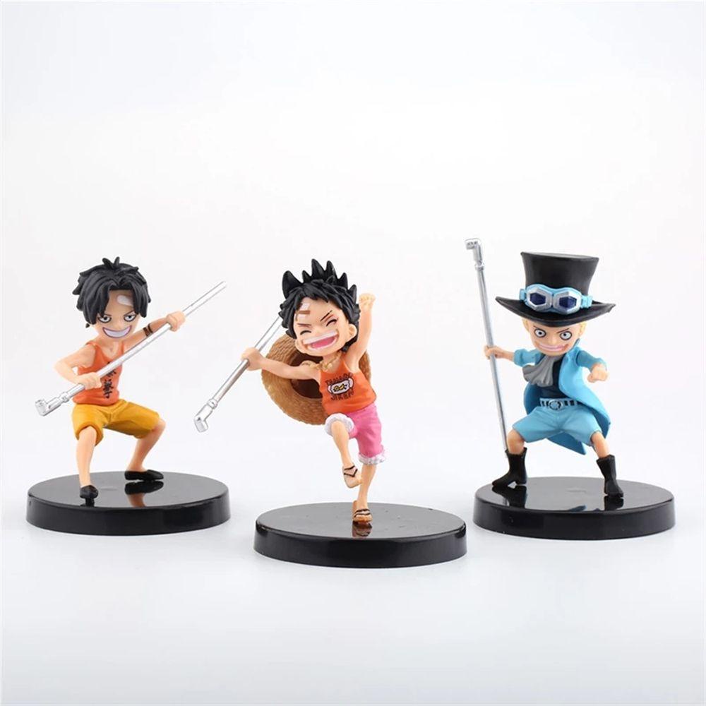 Đồ trang trí Nhân Vật Luffy Ace Sabo Mini Bằng PVC Trang Trí