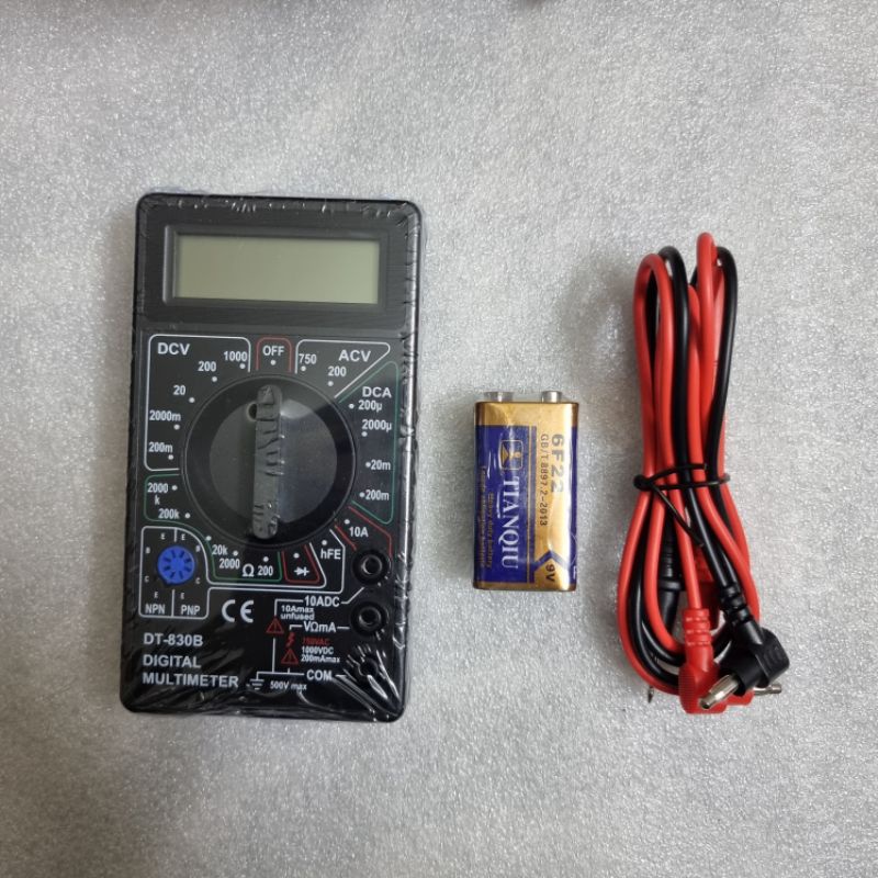 Đồng Hồ Vạn Năng DT830B Đo Điện Có Màn Hình LCD có pin 9v
