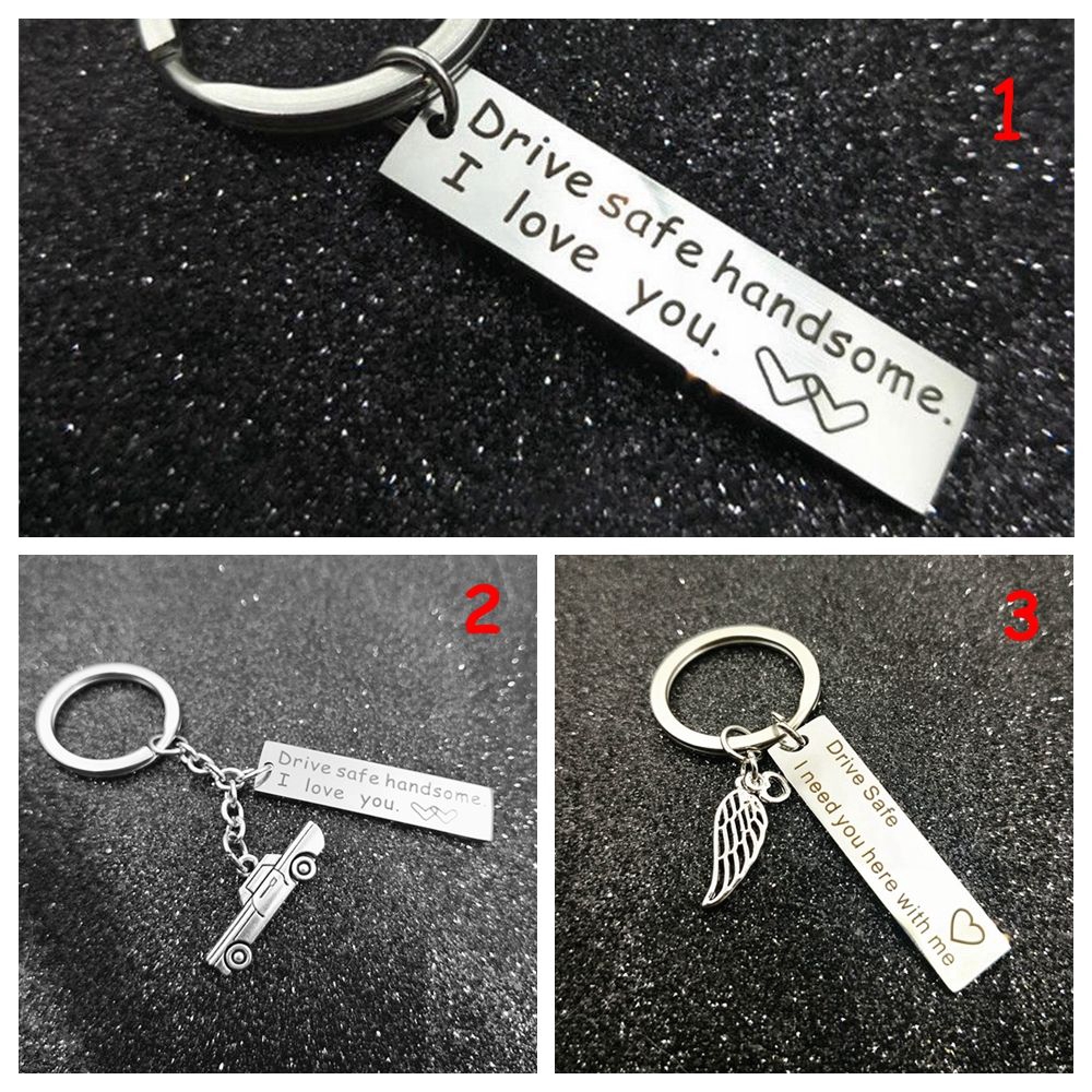 FOREVER Fashion Men Husband Boy Gift for Him Drive Safe Handsome Keyring