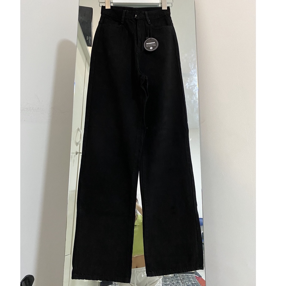 THE QUAO - Quần jean nữ ống suông rộng màu đen Basic ( Lưng Cao - Ống Suông vừa) BC308 | BigBuy360 - bigbuy360.vn
