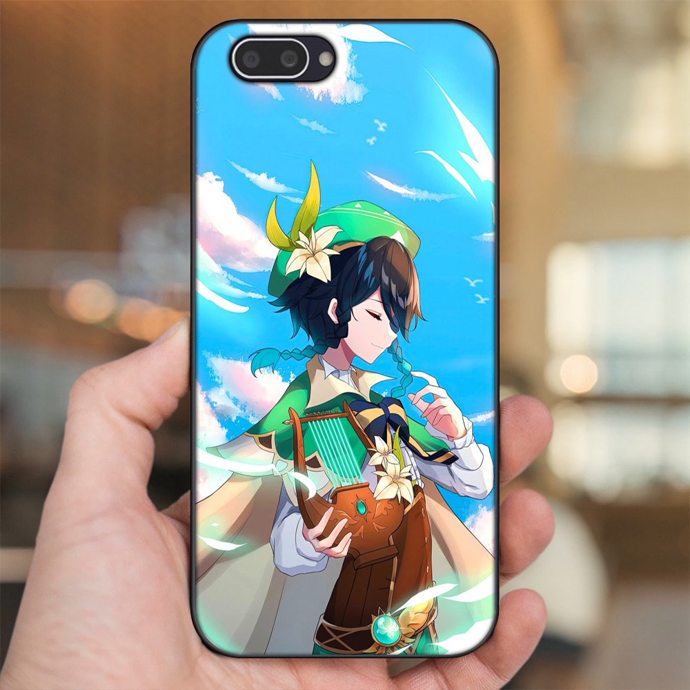 Ốp lưng Oppo A3S viền đen in hình Venti Genshin Impact