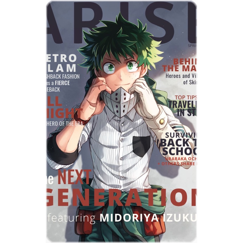 Ảnh card bo góc in hình BOKU NO HERO ACADEMIA ver TẠP CHÍ - Học Viện Anh Hùng thẻ bo viền 5*8cm