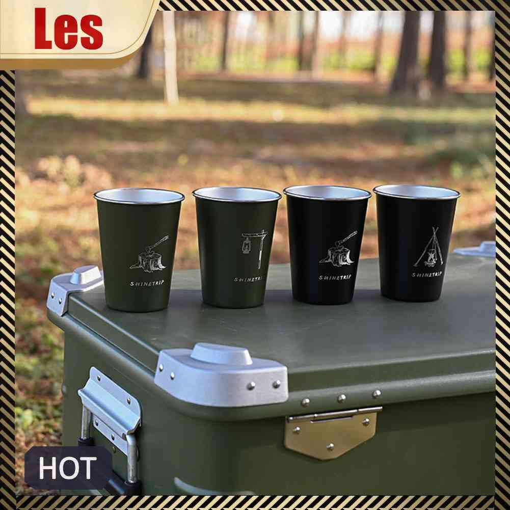 Bộ 4 Cốc Uống Rượu / Bia / Cà Phê Shinetrip Bằng Thép Không Gỉ Dùng Khi Đi