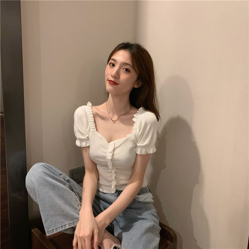 Áo Thun Nữ Ngắn Tay Cổ Chữ V Thời Trang
