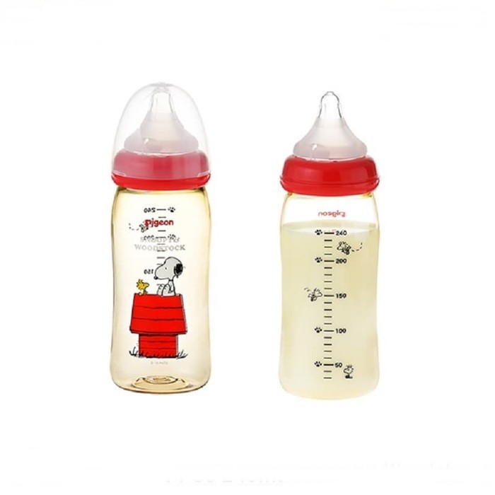 Bình Nhựa ppsu ppsu 160ml / 240ml In Hình snoopy / pigeon / pigeon Đáng Yêu