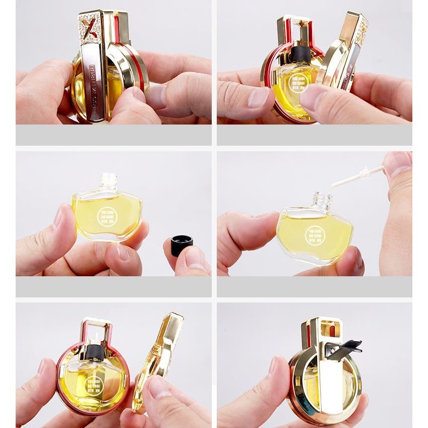 Nước hoa xe hơi, loại cài cửa gió điều hòa xe ô tô đính đá sang trọng khử mùi xe hiệu quả BUSHINECO