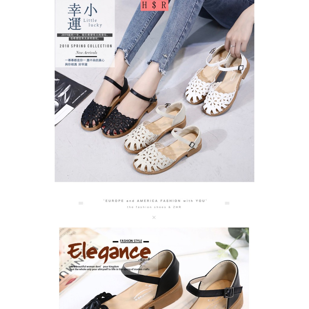 Xăng đan bít mũi đế dày thời trang hè 2021 cho nữ