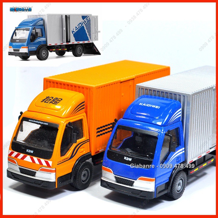 Xe Mô Hình Kim Loại Xe Chở Hàng Chuyên Dụng Tỉ Lệ 1:50 – KDW - Xanh – 9912.2