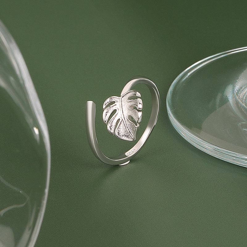 Nhẫn Hình Chiếc Lá Màu Vàng / Bạc Tùy Chỉnh Thời Trang Sáng Tạo Cho Nữ