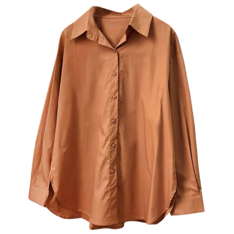 Áo sơ mi trơn basic oversize nhiều màu