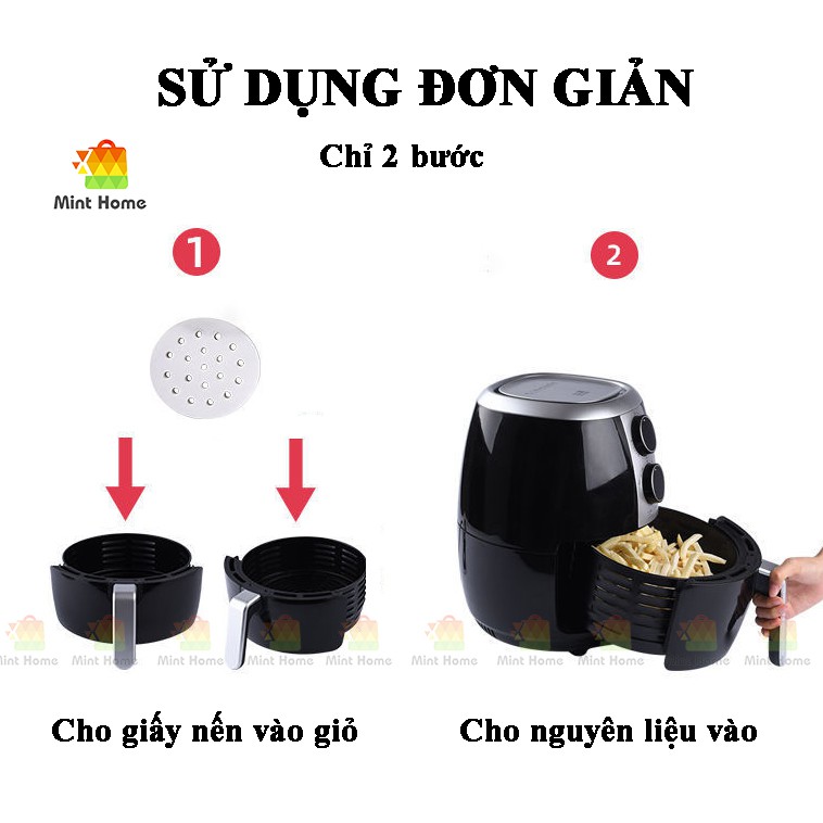 Giấy nến đục lỗ tròn chống dính lót cho nồi chiên không dầu, khuôn làm bánh, lò nướng thịt thay thế giấy bạc | BigBuy360 - bigbuy360.vn