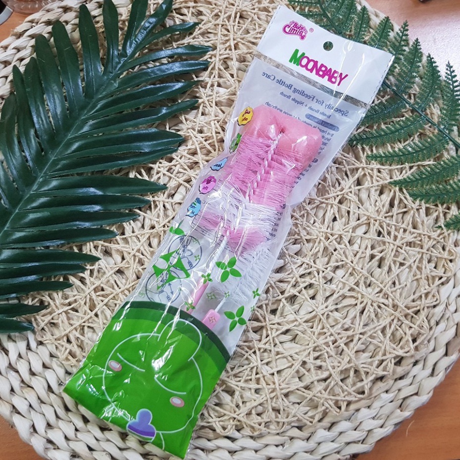 Bộ Cọ Bình Sữa, chổi cọ 2 chi tiết đa năng vệ sinh bình và núm ti A Lá Kids