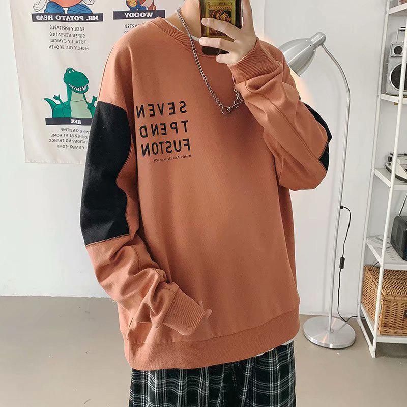 [ Mã 12FASHIONSALE1 giảm 10K đơn 50K ] Áo tay dài cổ tròn thiết kế dáng rộng cho nam giới | BigBuy360 - bigbuy360.vn