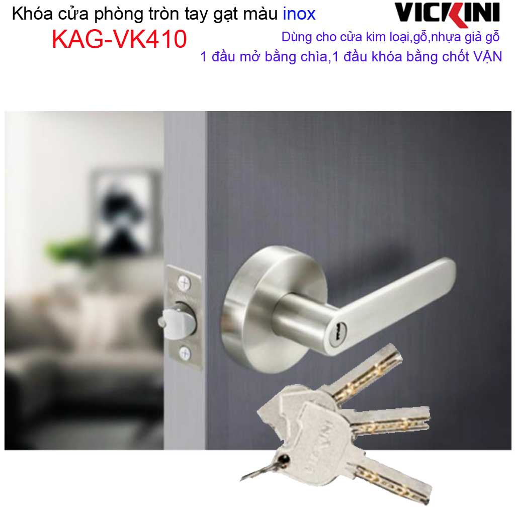 Khóa cửa phòng tay gạt, khóa cửa Vickini KAG-VK410 khóa cao cấp, giá tốt siêu bền